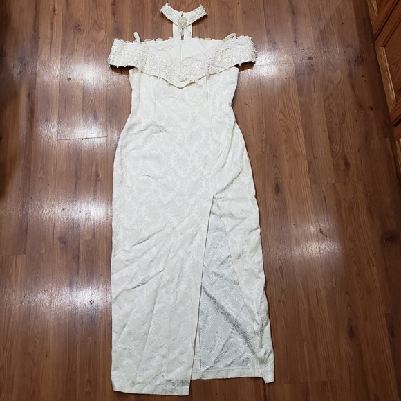 Dresses & Skirts - Off-the-shoulder wedding/formal dress w/ leg slit